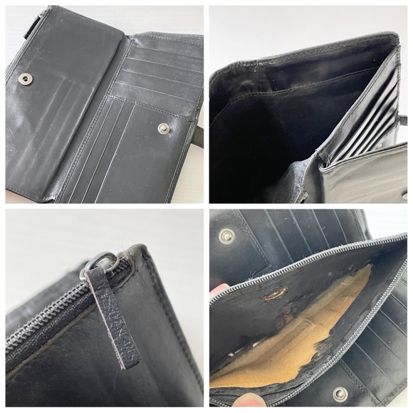 Gucci distressed gray black monogram denim Jackie long wallet - Picture 7 of 10